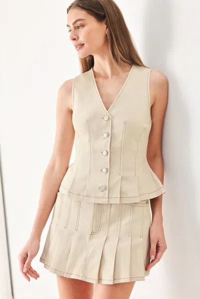 Truedames Soft Power Woven Vest In Multi