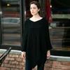 Truedames Soft Solid Poncho In Black