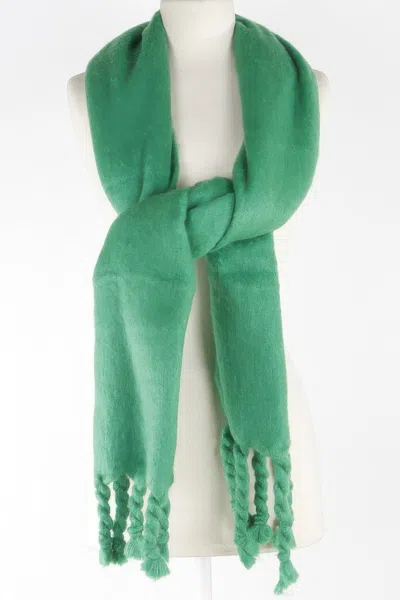 Truedames Soft Twisted Fringe Scarf In Green