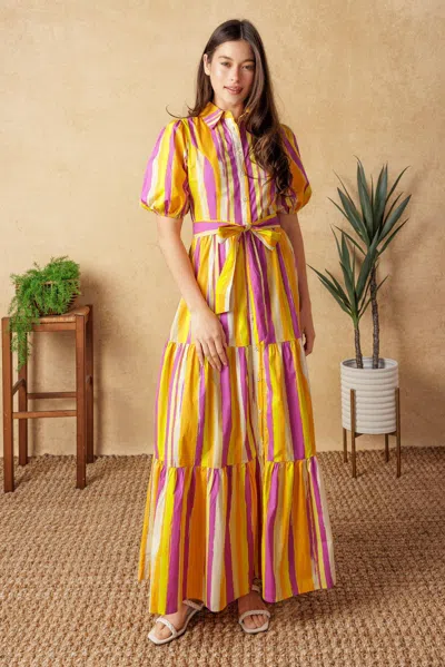 Truedames Soiree Sweetness Poplin Maxi Dress In Multi