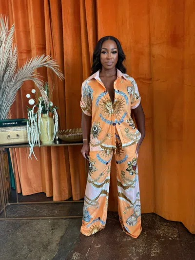 Truedames Solar Muse Pants Set In Orange