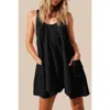 Truedames Solid A Line Pockets Low Back Knot Midi Dress In Black