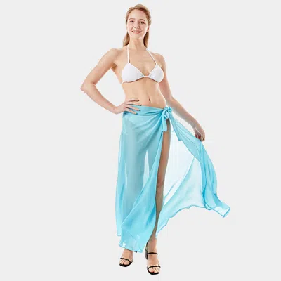 Truedames Solid Beach Wrap Skirt 34.6" X 35.4" In Blue