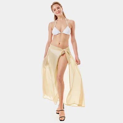 Truedames Solid Beach Wrap Skirt 34.6" X 35.4" In Neutral