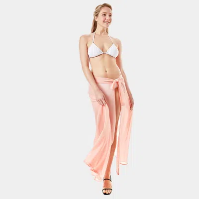 Truedames Solid Beach Wrap Skirt 34.6" X 35.4" In Pink