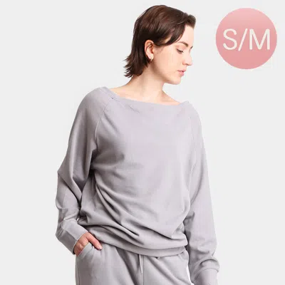 Truedames Solid Boat Neck Loungewear Sweatshirts Top In Gray