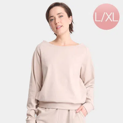 Truedames Solid Boat Neck Loungewear Sweatshirts Top In Pink
