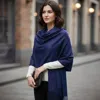 Truedames Solid Cashmere Blend Soft Wrap Shawl Scarf In Blue