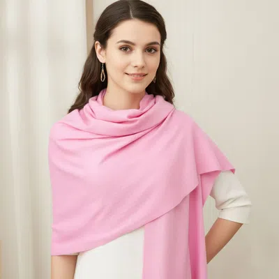 Truedames Solid Cashmere Blend Soft Wrap Shawl Scarf In Pink