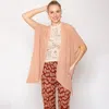 Truedames Solid Chiffon Ruana Poncho In Neutral
