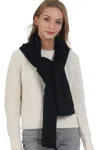 Truedames Solid Color Cable Knitted Scarf In Black