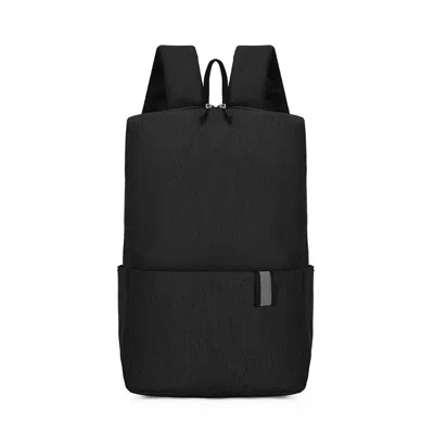 Truedames Solid Color Nylon Backpack Bag In Black