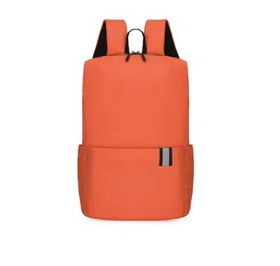 Truedames Solid Color Nylon Backpack Bag In Orange