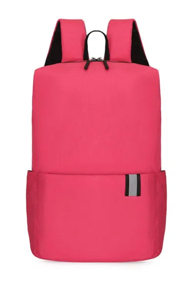 Truedames Solid Color Nylon Backpack Bag In Pink