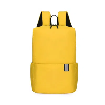 Truedames Solid Color Nylon Backpack Bag In Yellow