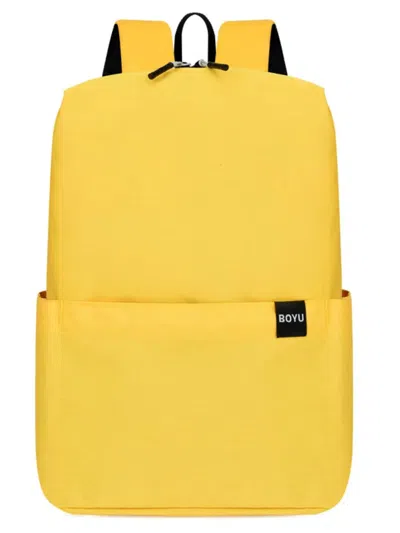 Truedames Solid Color Nylon Backpack Bag In Yellow