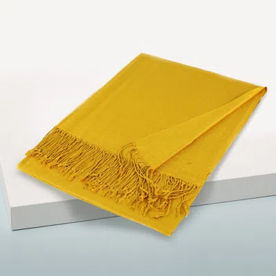 Truedames Solid Color Pashmina Scarf Shawl In Gold