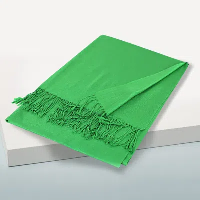 Truedames Solid Color Pashmina Scarf Shawl In Green