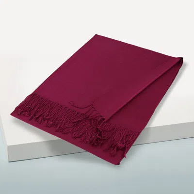 Truedames Solid Color Pashmina Scarf Shawl In Burgundy