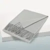 Truedames Solid Color Pashmina Scarf Shawl In Silver
