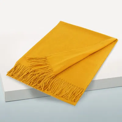 Truedames Solid Color Pashmina Scarf Shawl In Yellow
