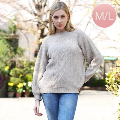 Truedames Solid Color Ribbed Sweater In Gray