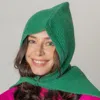 Truedames Solid Color Snood Hat In Green