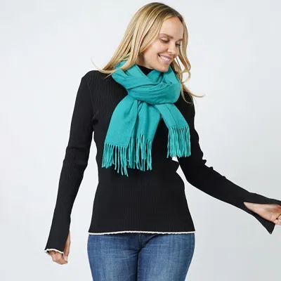 Truedames Solid Color Soft Oblong Scarf In Blue