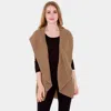 Truedames Solid Color Wide Ruffled Trim Knit Vest In Multi