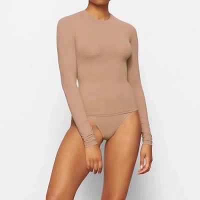 Truedames Solid Color Women's Long Sleeve Tight T-shirt High Quality Cotton Fabric Soft And Comfortable Round  In Multi