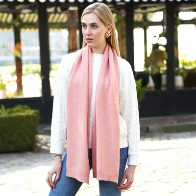 Truedames Solid Colore Ribbed Oblong Scarf In Pink