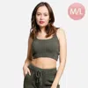 Truedames Solid Crop Top In Green