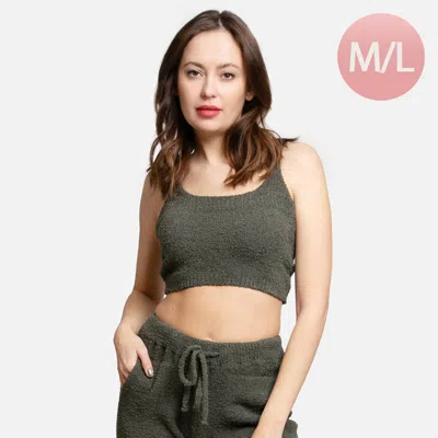 Truedames Solid Crop Top In Green