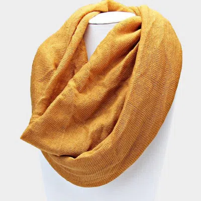 Truedames Solid Infinity Scarf In Yellow