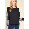 Truedames Solid Jersey Casual Top In Black