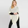Truedames Solid Knit Loose Fit Poncho In White