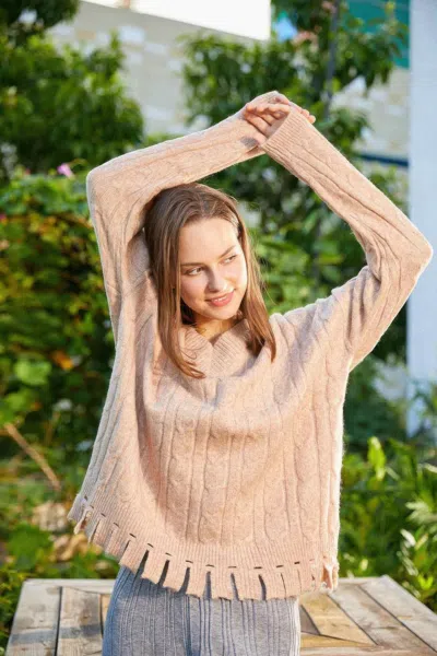 Truedames Solid Knit Sweater In Green