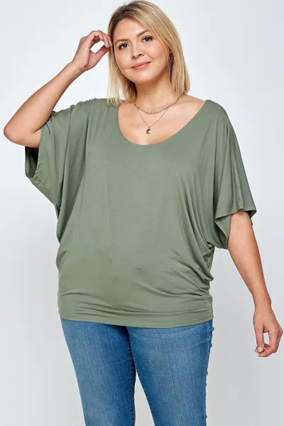 Truedames Solid Knit Top, With A Flowy Silhouette In Green