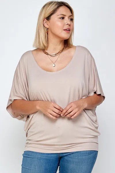 Truedames Solid Knit Top, With A Flowy Silhouette In Sand