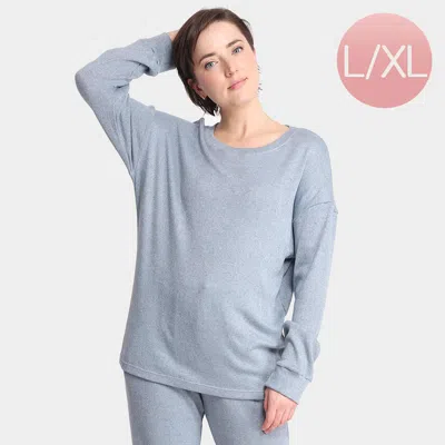 Truedames Solid Loungewear Sweater Top In Blue