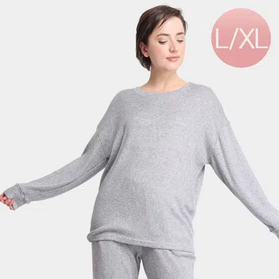 Truedames Solid Loungewear Sweater Top In Gray