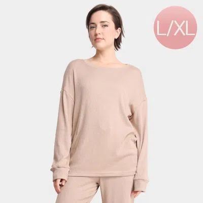 Truedames Solid Loungewear Sweater Top In Neutral