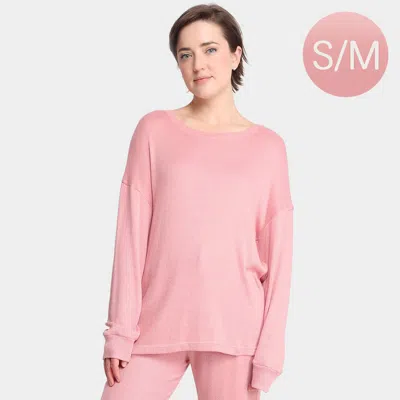 Truedames Solid Loungewear Sweater Top In Pink