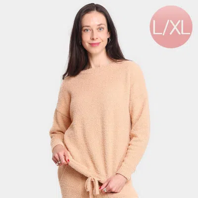 Truedames Solid Loungewear Sweatshirts Top In Brown