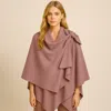 Truedames Solid Lurex Ruana Poncho In Gray