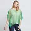 Truedames Solid Mesh Crop Top In Green