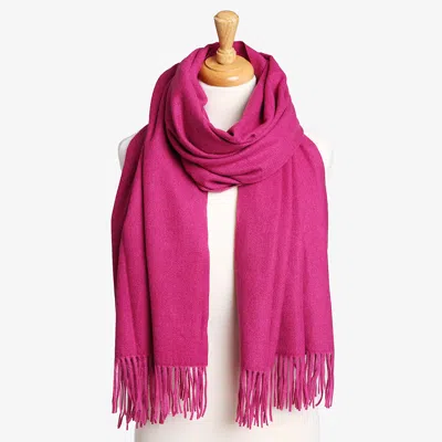 Truedames Solid Oblong Scarf With Tassels In Pink
