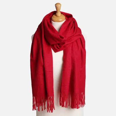 Truedames Solid Oblong Scarf With Tassels In White