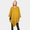 Truedames Solid Plaid Poncho In Yellow