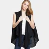 Truedames Solid Pleated Vest In Black